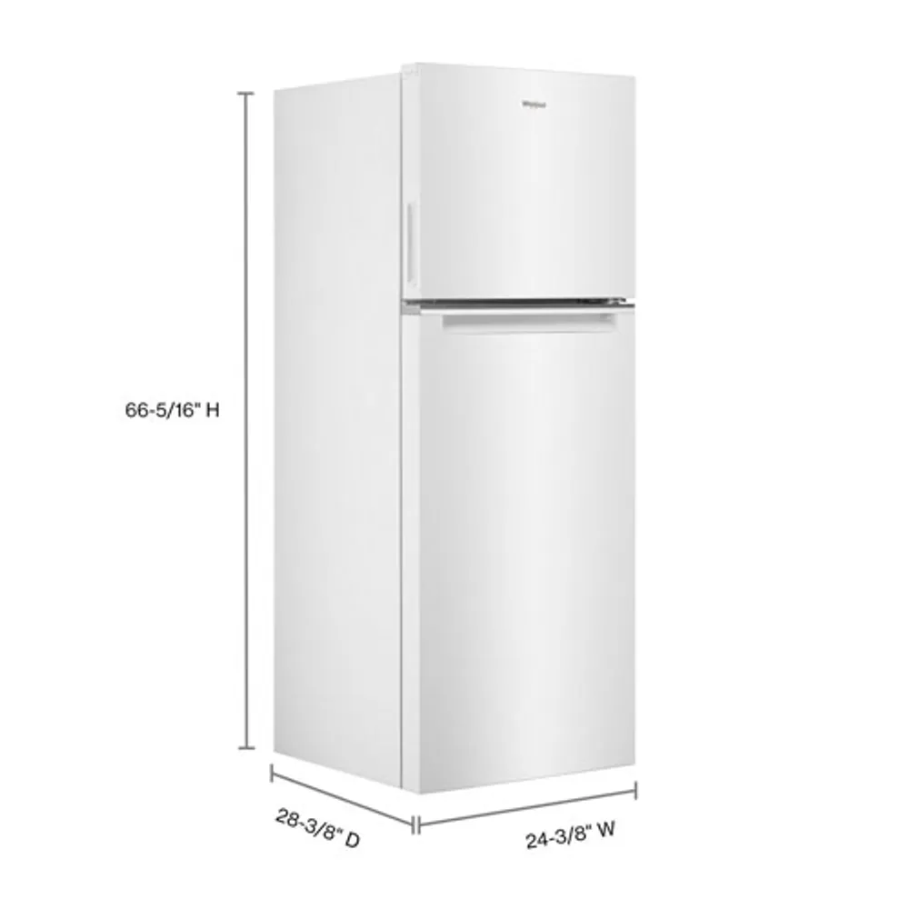 Whirlpool 25" 12.9 Cu. Ft. Top Freezer Refrigerator (WRT313CZLW) - White