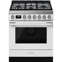 Smeg Portofino 30" 3.7 Cu. Ft. True Convection Freestanding Gas Range (CPF30UGGWH) - White