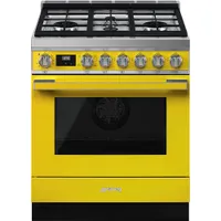 Smeg Portofino 36" 4.5 Cu. Ft. True Convection 5-Burner Freestanding Gas Range (CPF36UGGAN) - Anthracite