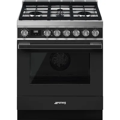 Smeg Portofino 30" 3.7 Cu. Ft. True Convection Freestanding Gas Range (CPF30UGGAN) - Anthracite