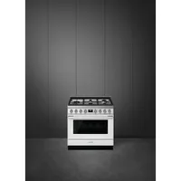 Smeg Portofino 36" 4.5 Cu. Ft. True Convection 5-Burner Freestanding Gas Range (CPF36UGGWH) - White