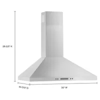 Whirlpool 30" Wall Mount Range Hood (WVW93UC0LZ) - Stainless Steel