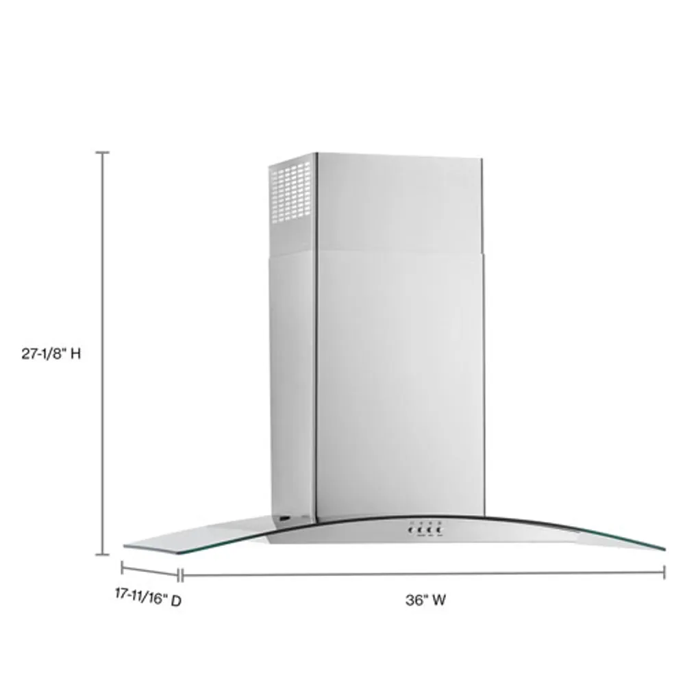 Whirlpool 34" Island Mount Range Hood (WVW51UC6LS) - Stainless Steel