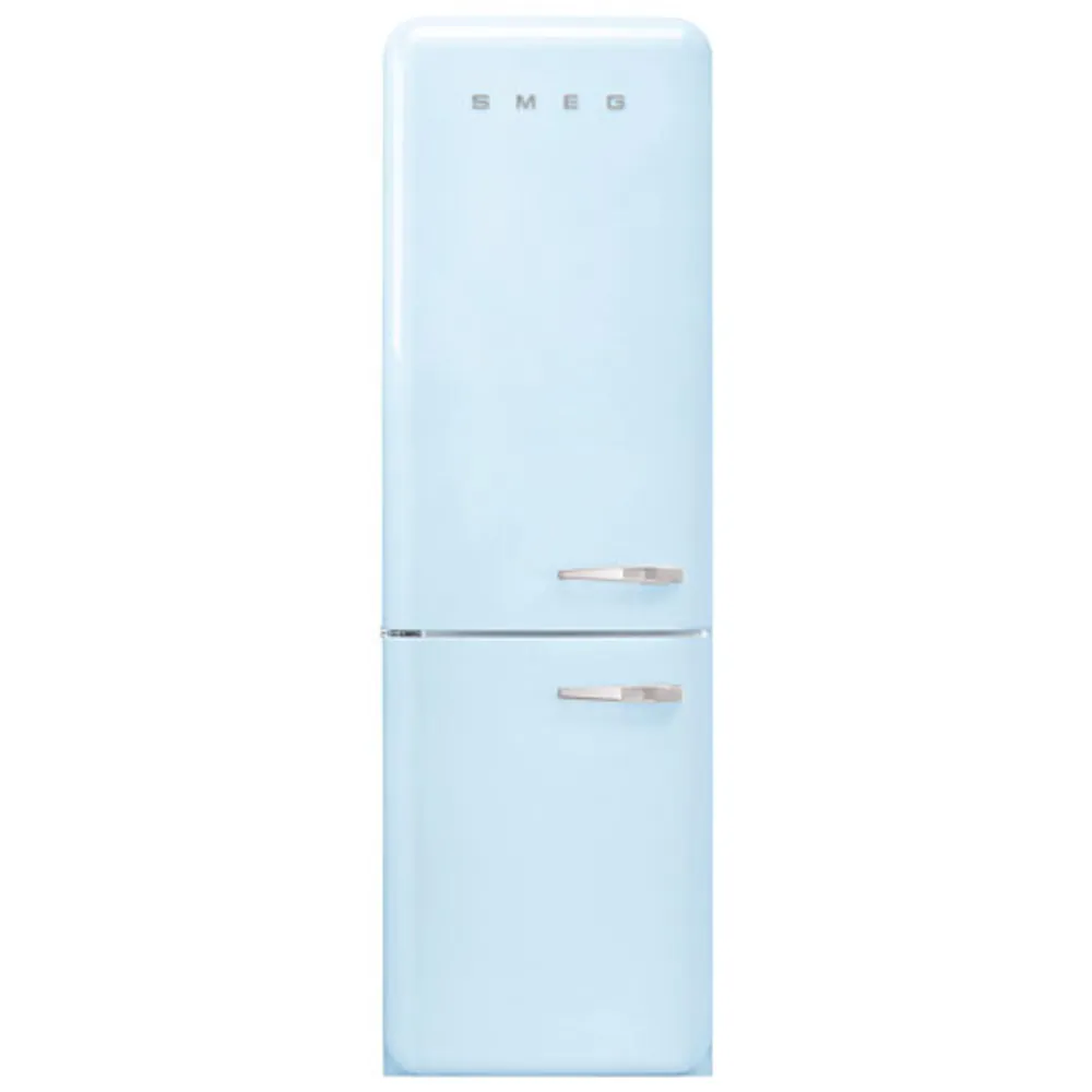 Smeg 50's Style 24" 12.9 Cu. Ft. Bottom Freezer Refrigerator w/ LED Lighting (FAB32ULPB3) - Pastel Blue