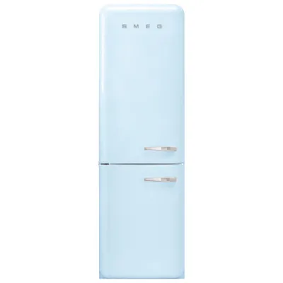 Smeg 50's Style 24" 12.9 Cu. Ft. Bottom Freezer Refrigerator w/ LED Lighting (FAB32ULPB3) - Pastel Blue