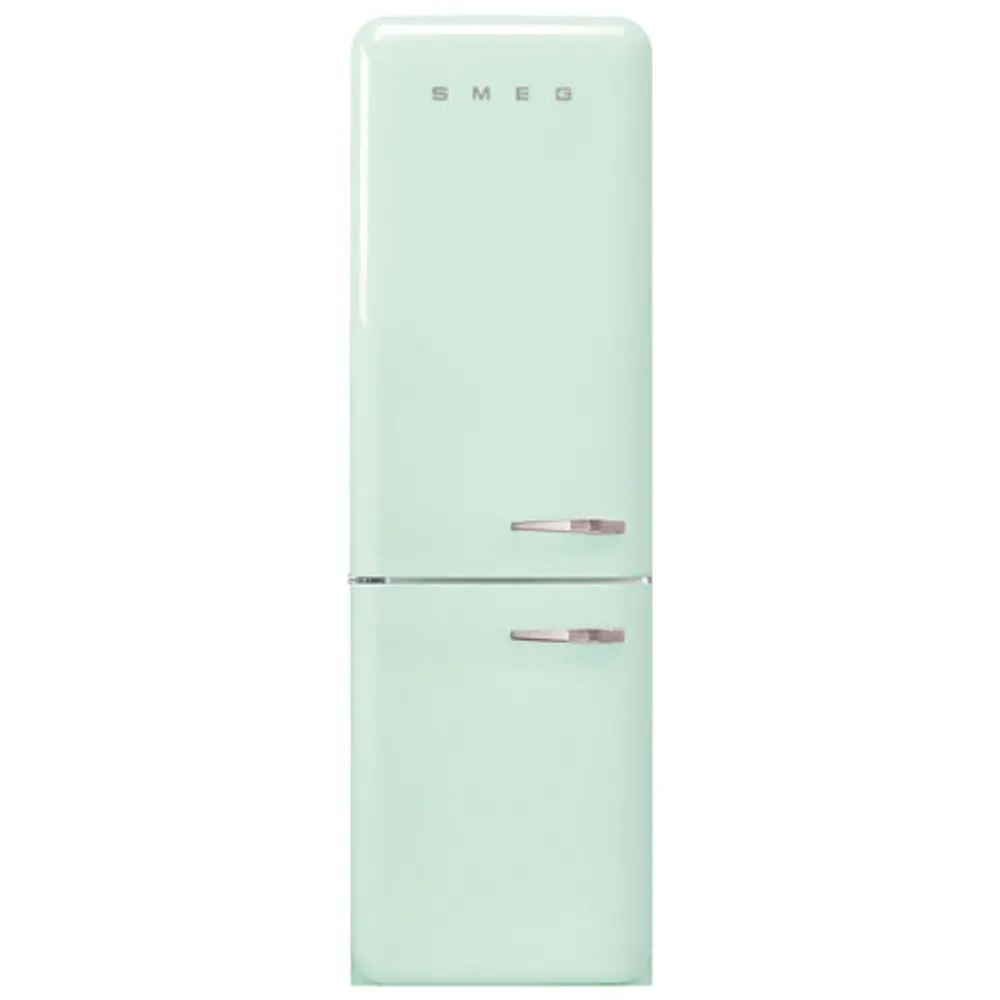 Smeg 50's Style 24" 12.9 Cu. Ft. Bottom Freezer Refrigerator w/ LED Lighting (FAB32ULPG3) - Pastel Green