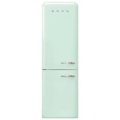 Smeg 50's Style 24" 12.9 Cu. Ft. Bottom Freezer Refrigerator w/ LED Lighting (FAB32ULPG3) - Pastel Green