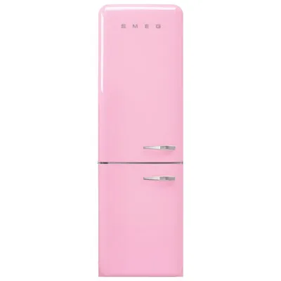 Smeg 50's Style 24" 12.9 Cu. Ft. Bottom Freezer Refrigerator with LED Lighting (FAB32ULPK3) - Pink