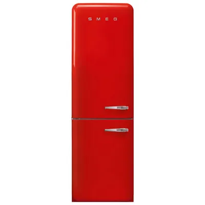 Smeg 50's Style 24" 12.9 Cu. Ft. Bottom Freezer Refrigerator with LED Lighting (FAB32ULRD3) - Red