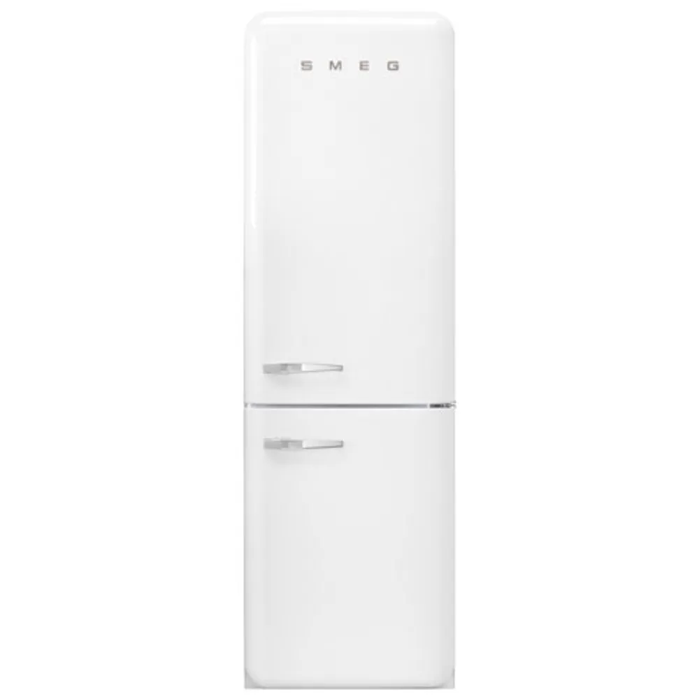 Smeg 50's Style 24" 12.9 Cu. Ft. Bottom Freezer Refrigerator with LED Lighting (FAB32URWH3) - White
