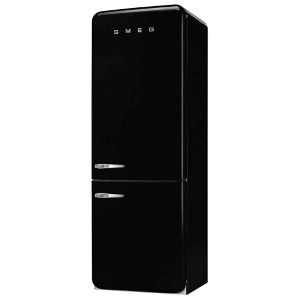 Smeg 50's Style 28" 18 Cu. Ft. Bottom Freezer Refrigerator with Ice Dispenser (FAB38URBL) - Black