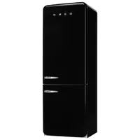 Smeg 50's Style 28" 18 Cu. Ft. Bottom Freezer Refrigerator with Ice Dispenser (FAB38URBL) - Black