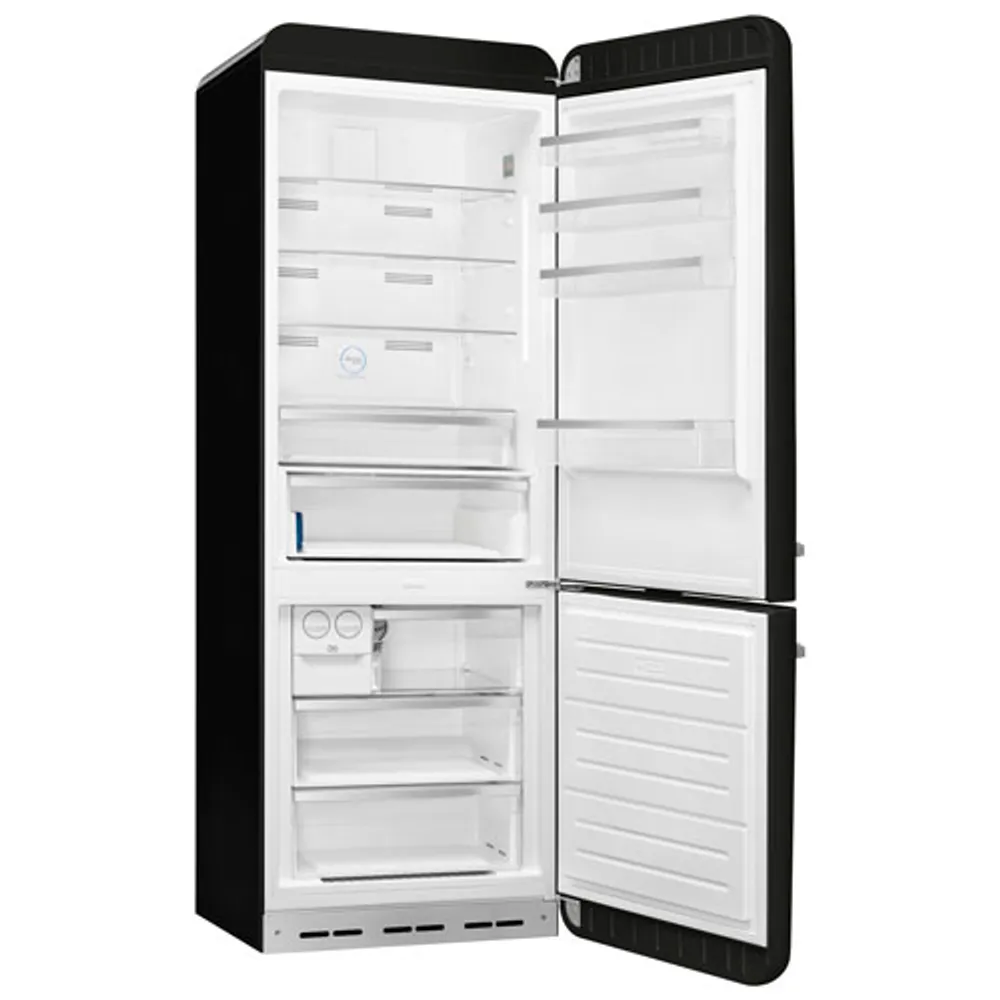 Smeg 50's Style 28" 18 Cu. Ft. Bottom Freezer Refrigerator with Ice Dispenser (FAB38URBL) - Black