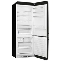 Smeg 50's Style 28" 18 Cu. Ft. Bottom Freezer Refrigerator with Ice Dispenser (FAB38URBL) - Black