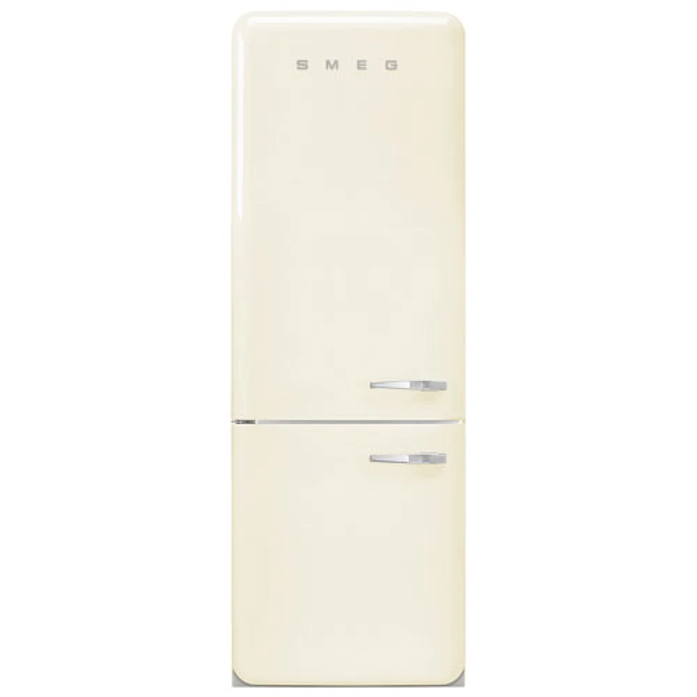 Smeg 50's Style 28" 18 Cu. Ft. Bottom Freezer Refrigerator with Ice Dispenser (FAB38ULCR) - Cream