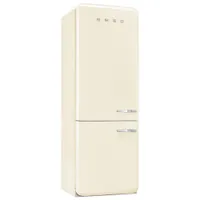 Smeg 50's Style 28" 18 Cu. Ft. Bottom Freezer Refrigerator with Ice Dispenser (FAB38ULCR) - Cream
