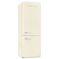 Smeg 50's Style 28" 18 Cu. Ft. Bottom Freezer Refrigerator with Ice Dispenser (FAB38URCR) - Cream