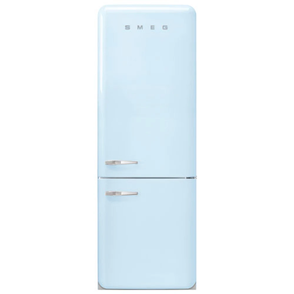 Smeg 50's Style 28" 18 Cu. Ft. Bottom Freezer Refrigerator with Ice Dispenser (FAB38URPB) - Pastel Blue