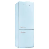 Smeg 50's Style 28" 18 Cu. Ft. Bottom Freezer Refrigerator with Ice Dispenser (FAB38URPB) - Pastel Blue