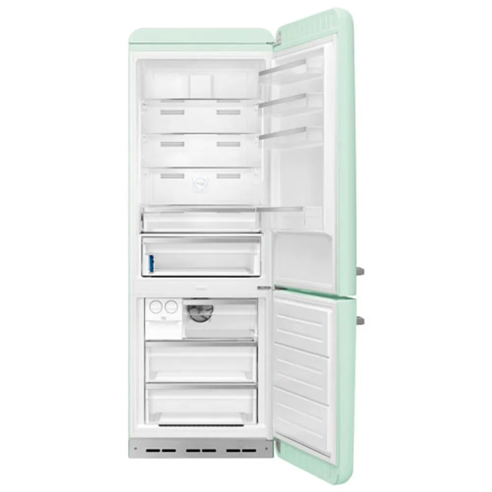 Smeg 50's Style 28" 18 Cu. Ft. Bottom Freezer Refrigerator with Ice Dispenser (FAB38URPG) - Pastel Green