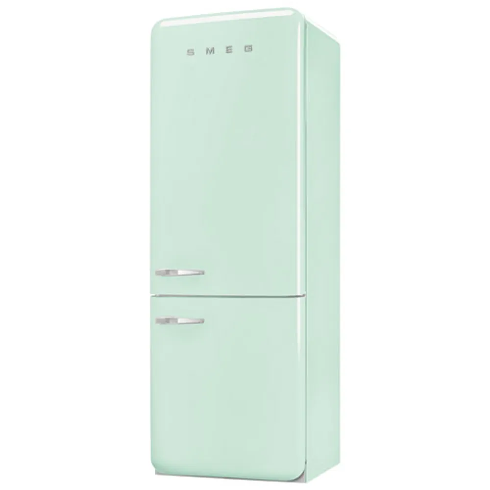 Smeg 50's Style 28" 18 Cu. Ft. Bottom Freezer Refrigerator with Ice Dispenser (FAB38URPG) - Pastel Green