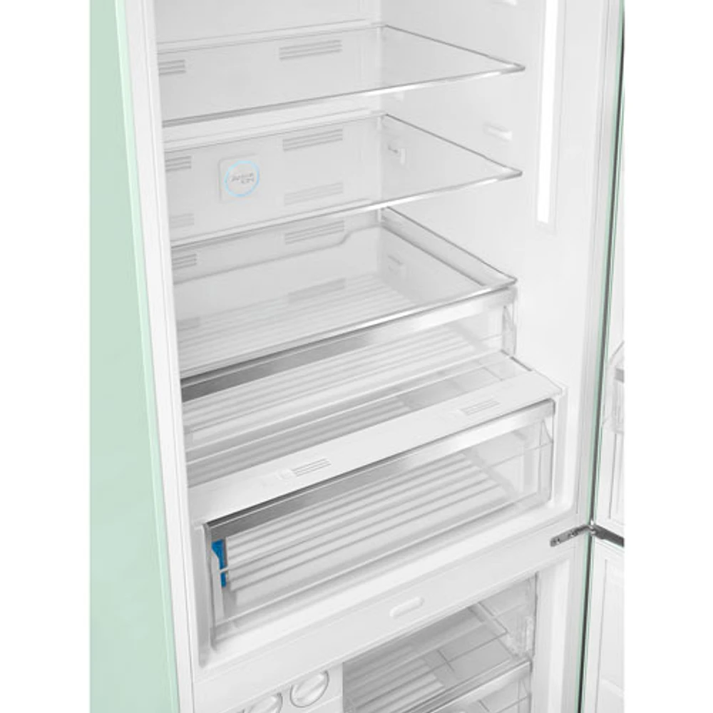 Smeg 50's Style 28" 18 Cu. Ft. Bottom Freezer Refrigerator with Ice Dispenser (FAB38URPG) - Pastel Green