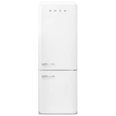 Smeg 50's Style 28" 18 Cu. Ft. Bottom Freezer Refrigerator with Ice Dispenser (FAB38URWH) - White