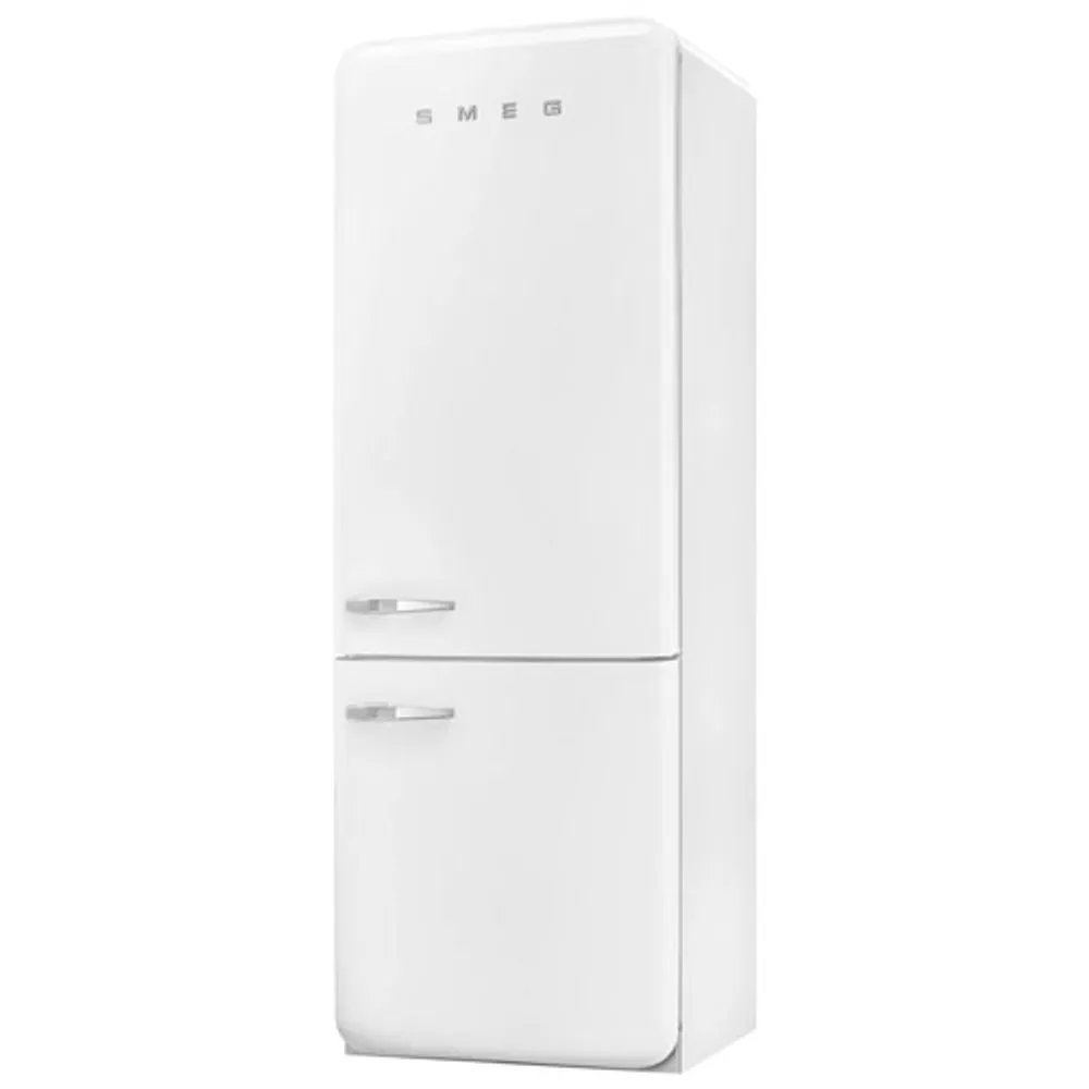 Smeg 50's Style 28" 18 Cu. Ft. Bottom Freezer Refrigerator with Ice Dispenser (FAB38URWH) - White