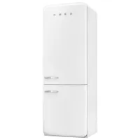 Smeg 50's Style 28" 18 Cu. Ft. Bottom Freezer Refrigerator with Ice Dispenser (FAB38URWH) - White