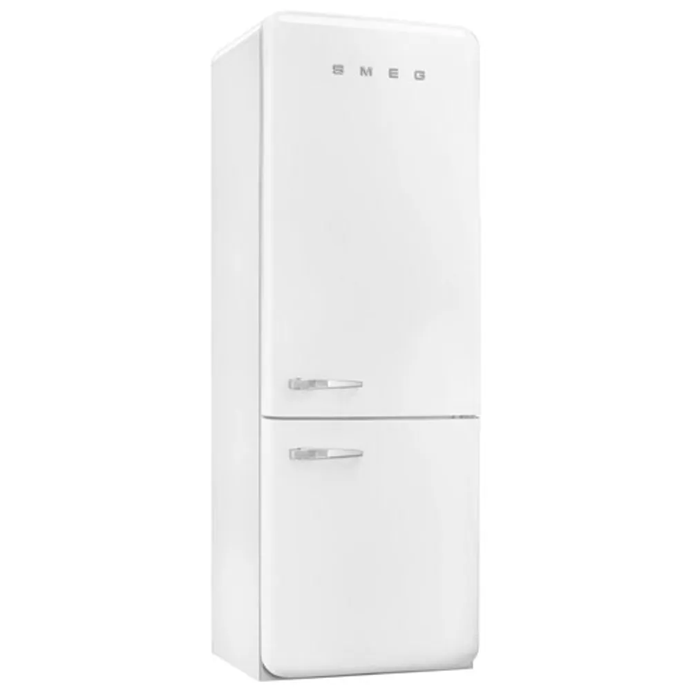 Smeg 50's Style 28" 18 Cu. Ft. Bottom Freezer Refrigerator with Ice Dispenser (FAB38URWH) - White