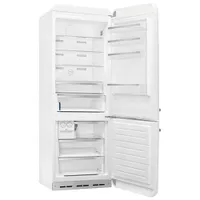 Smeg 50's Style 28" 18 Cu. Ft. Bottom Freezer Refrigerator with Ice Dispenser (FAB38URWH) - White