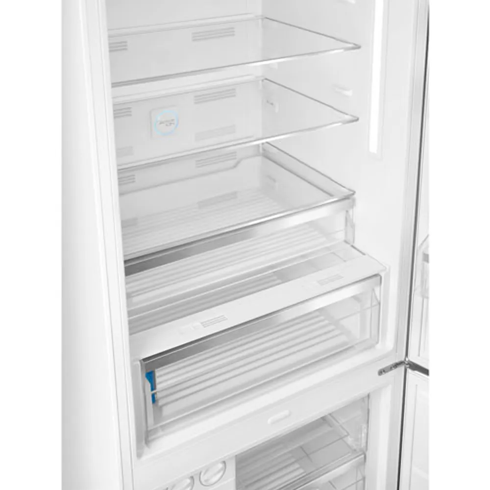 Smeg 50's Style 28" 18 Cu. Ft. Bottom Freezer Refrigerator with Ice Dispenser (FAB38URWH) - White