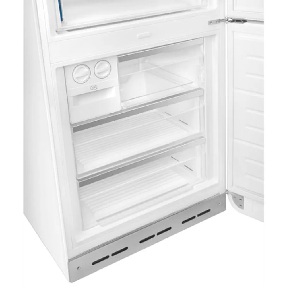 Smeg 50's Style 28" 18 Cu. Ft. Bottom Freezer Refrigerator with Ice Dispenser (FAB38URWH) - White