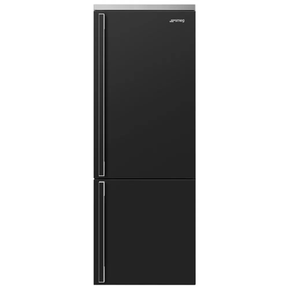 Smeg Portofino 28" 18 Cu. Ft. Bottom Freezer Refrigerator with Ice Dispenser (FA490URAN) - Anthracite