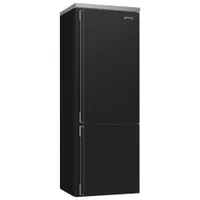 Smeg Portofino 28" 18 Cu. Ft. Bottom Freezer Refrigerator with Ice Dispenser (FA490URAN) - Anthracite