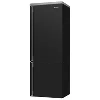 Smeg Portofino 28" 18 Cu. Ft. Bottom Freezer Refrigerator with Ice Dispenser (FA490URAN) - Anthracite