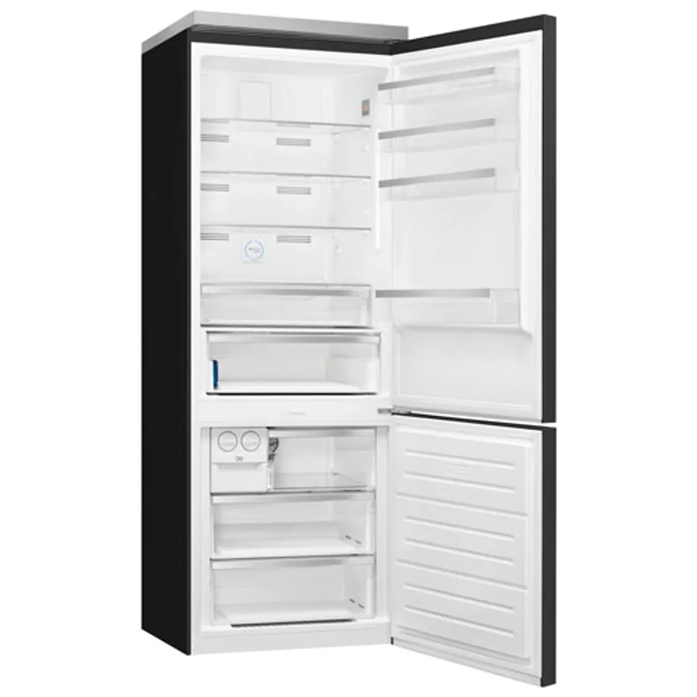 Smeg Portofino 28" 18 Cu. Ft. Bottom Freezer Refrigerator with Ice Dispenser (FA490URAN) - Anthracite