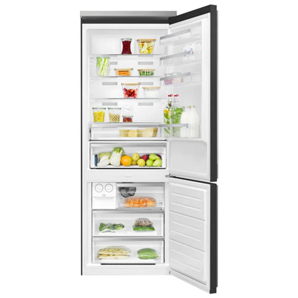 Smeg Portofino 28" 18 Cu. Ft. Bottom Freezer Refrigerator with Ice Dispenser (FA490URAN) - Anthracite