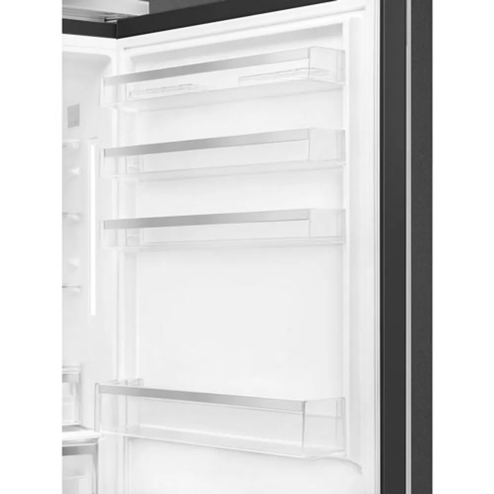 Smeg Portofino 28" 18 Cu. Ft. Bottom Freezer Refrigerator with Ice Dispenser (FA490URAN) - Anthracite