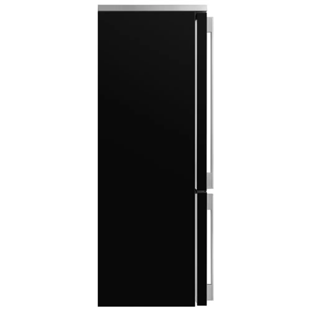 Smeg Portofino 28" 18 Cu. Ft. Bottom Freezer Refrigerator with Ice Dispenser (FA490URBL) - Black