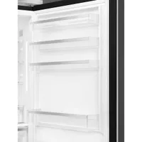 Smeg Portofino 28" 18 Cu. Ft. Bottom Freezer Refrigerator with Ice Dispenser (FA490URBL) - Black