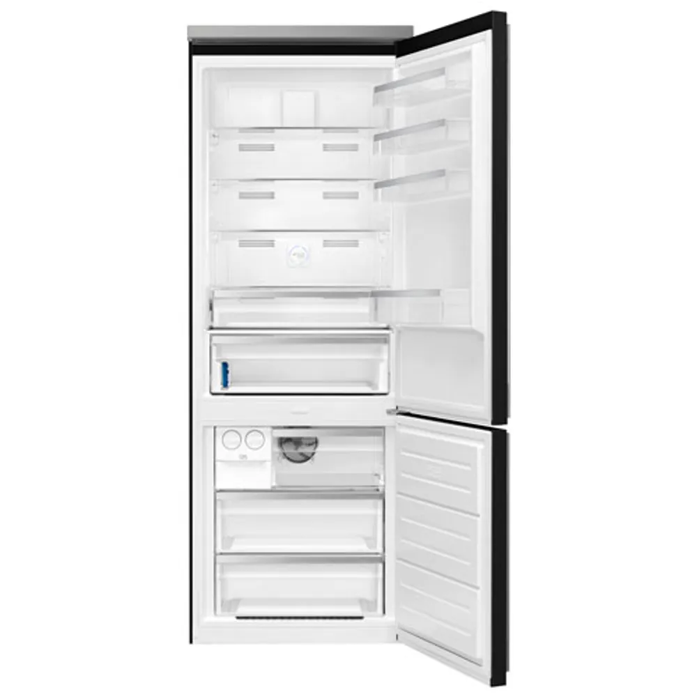 Smeg Portofino 28" 18 Cu. Ft. Bottom Freezer Refrigerator with Ice Dispenser (FA490URBL) - Black