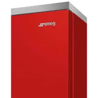 Smeg Portofino 28" 18 Cu. Ft. Bottom Freezer Refrigerator with Ice Dispenser (FA490URR) - Red