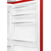 Smeg Portofino 28" 18 Cu. Ft. Bottom Freezer Refrigerator with Ice Dispenser (FA490URR) - Red