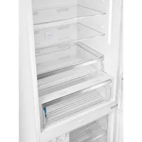 Smeg Portofino 28" 18 Cu. Ft. Bottom Freezer Refrigerator with Ice Dispenser (FA490URWH) - White