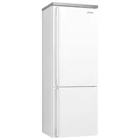 Smeg Portofino 28" 18 Cu. Ft. Bottom Freezer Refrigerator with Ice Dispenser (FA490URWH) - White