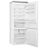 Smeg Portofino 28" 18 Cu. Ft. Bottom Freezer Refrigerator with Ice Dispenser (FA490URWH) - White