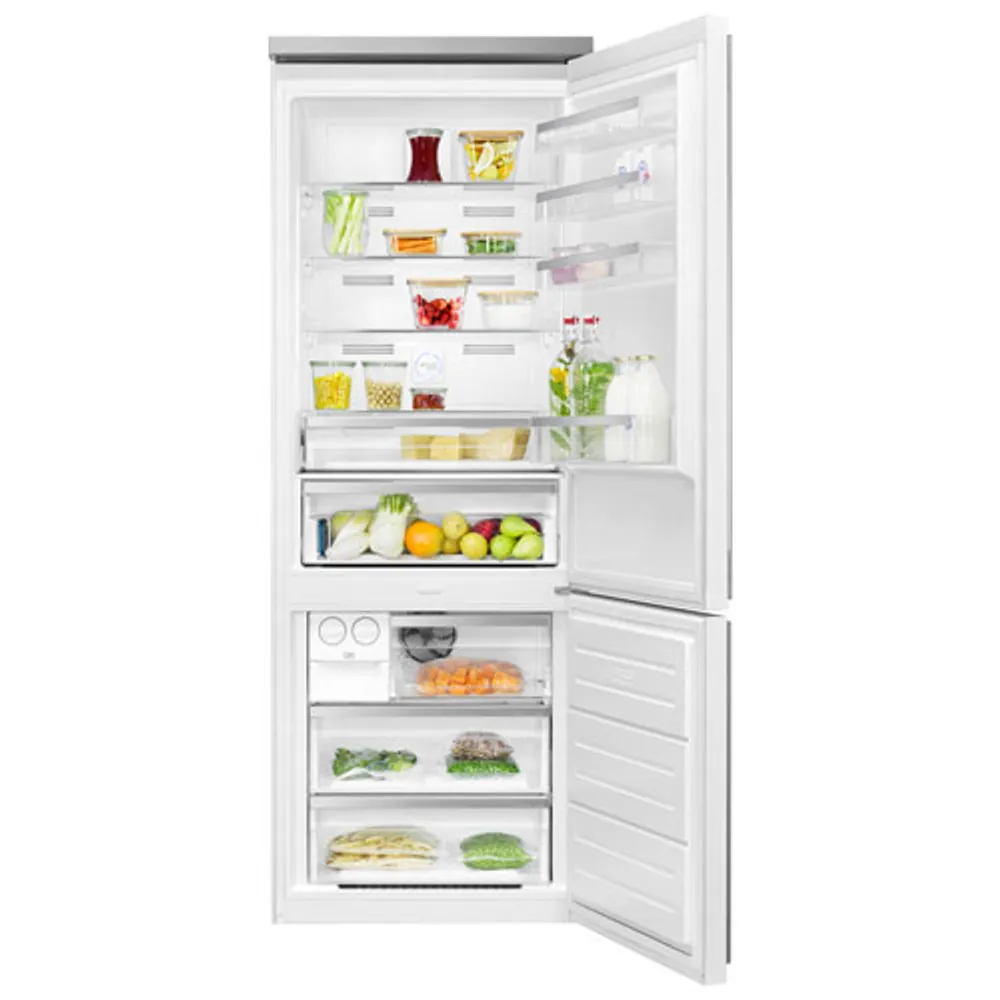 Smeg Portofino 28" 18 Cu. Ft. Bottom Freezer Refrigerator with Ice Dispenser (FA490URWH) - White