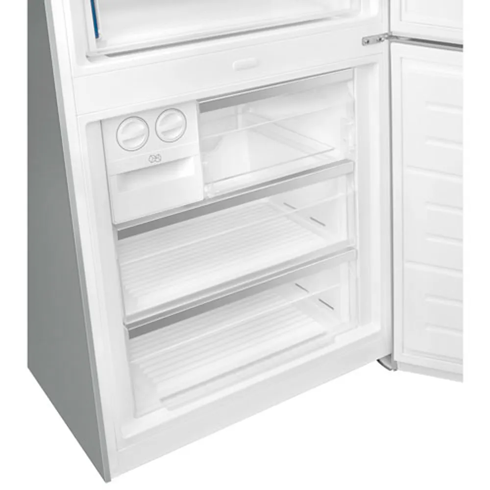 Smeg Portofino 28" 18 Cu. Ft. Bottom Freezer Refrigerator with Ice Dispenser (FA490URX) - Stainless Steel