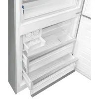 Smeg Portofino 28" 18 Cu. Ft. Bottom Freezer Refrigerator with Ice Dispenser (FA490URX) - Stainless Steel